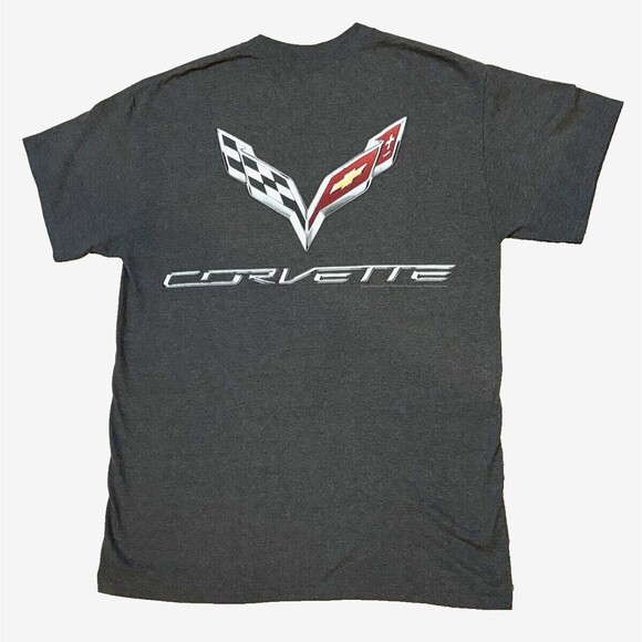 Corvette graphic t-shirt, charcoal gray, great pre-loved condition, men'… - Picture 4 of 7
